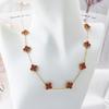 Collana con 10 Fiori Quadrifoglio Moda Lusso Leggero Ciondolo a Fiore Catena Clavicola da Donna