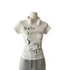 Popular Letter Short-sleeved T-shirt for Women, Summer New Slim-fitting and Thin Printed Top