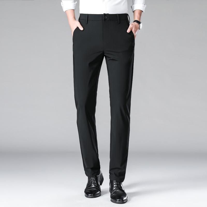 Kalhoty pro volný čas pánské jarní a podzimní modely černé volné rovné kalhoty ležérní kalhoty business léto pánské kalhoty