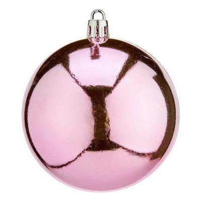 Christmas Balls - Pink - Plastic - 16 Units - Diameter 8 Cm