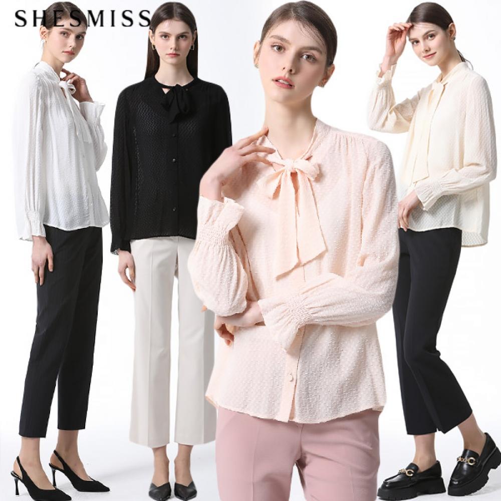 

She S miSS Square Pattern Tie Neck blouSe Price 228 000 Won Cream (CR)/55