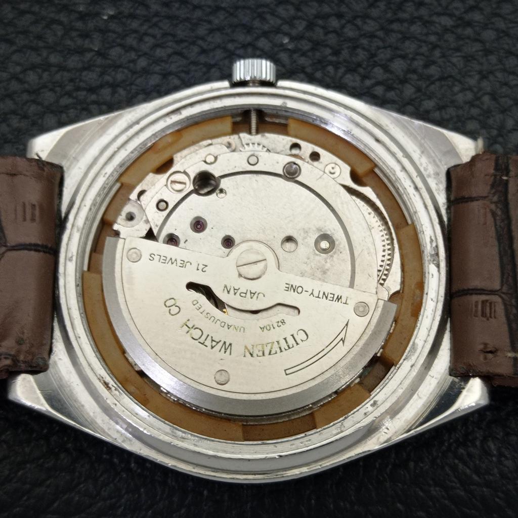 USED VINTAGE CITIZEN AUTOMATIC 8200 JAPAN MENS ARABIC RED DIAL WATCH A434808-2 R123-a434808