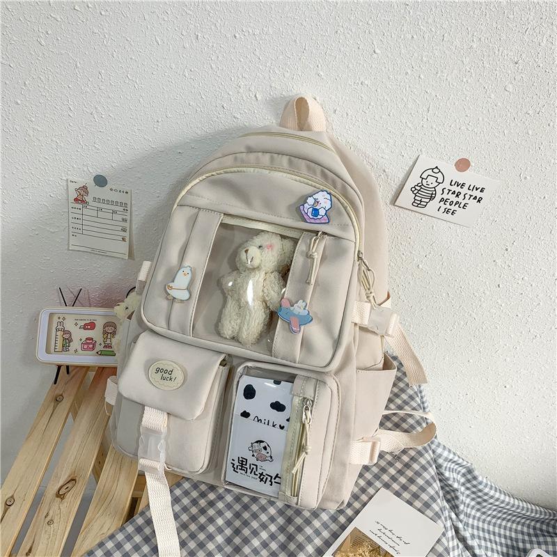 Рюкзак Женский Корейский Милый Рюкзак Японский Харадзюку Ученик Средней Школы Сумка для Боли Детский Школьный Рюкзак Новый белый