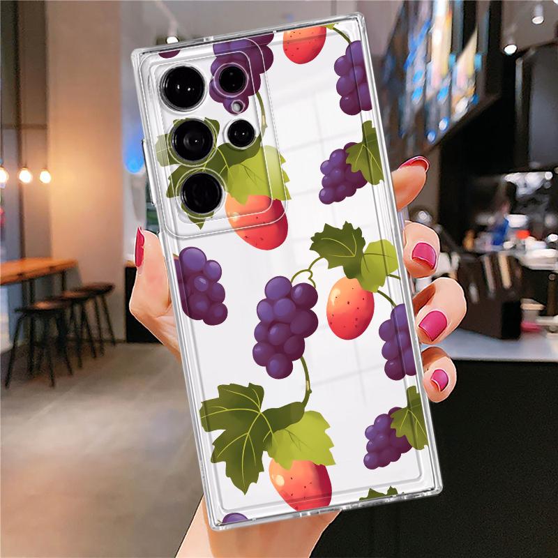 Case for Samsung Galaxy S26 S23 Ultra S25 Edge S21 S24 S22 FE S20 Plus Note 20 Ultra 10 Phone Cover Simple Fruits