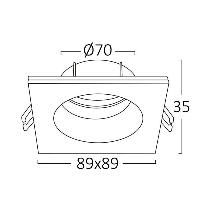 Lot de 10 supports de spots encastrables carré blanc IP54