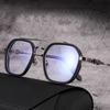 Oversized Metal Retro Fashion Anti Blue Light Glasses for Men Women Double Beam Anti Radiation Computer Mirror Reading Eyewearr