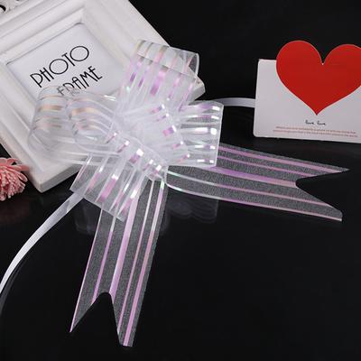 12Pcs Hand Pull Bows Wedding Party Decorative Yarn Pull Bows White Instant Gift Wrap Ribbon for Wedding Gifts Baskets Window