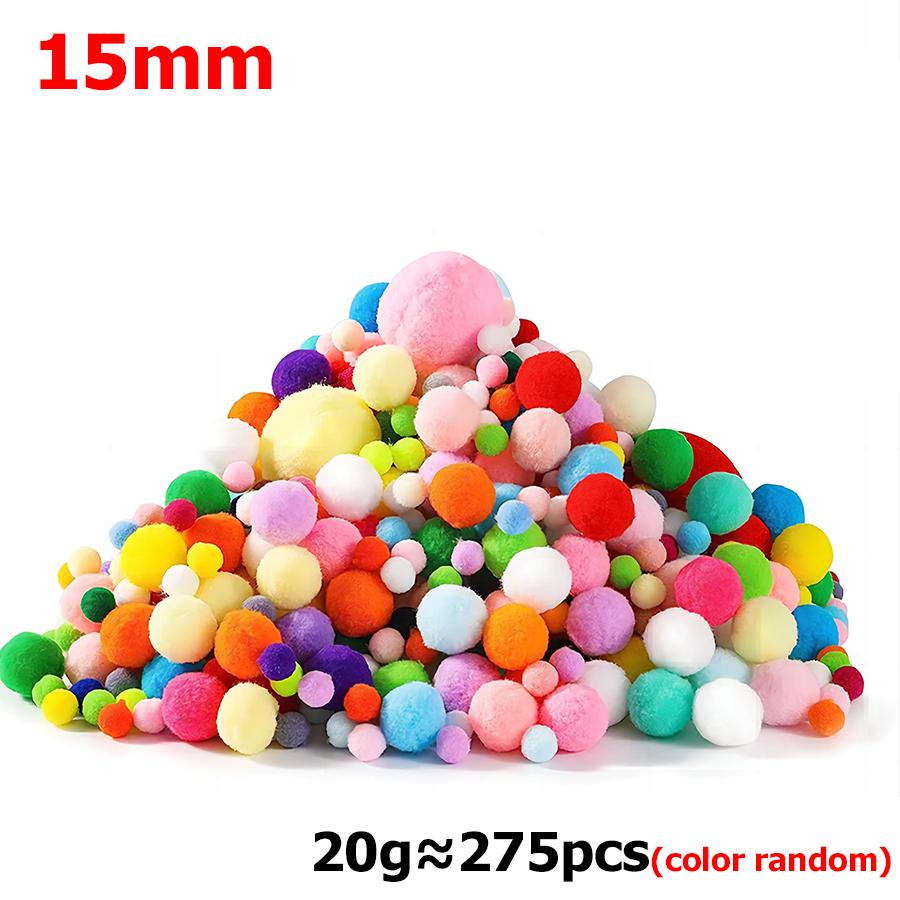 20g 8-30mm Color Random Fluffy High Elasticity Soft Pompoms Home Furnishings DIY Hand-sewn Craft Wedding Decoration