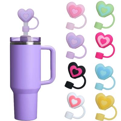 Heart-Shaped Cartoon Straw Lid - Reusable 10mm Accessory Cover for Stanley Cups