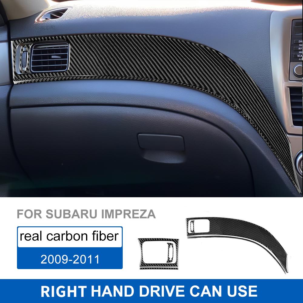 Real Soft Carbon Fiber Sticker For Subaru Impreza 2009 2010 2011 Trim Air Outlet Dashboard Panel Sticker Decoratie Accessoires