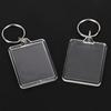 50Pcs Photo Frame Keyring Rectangular Transparent Key Ring Chain Keychain Picture Holder Pendant