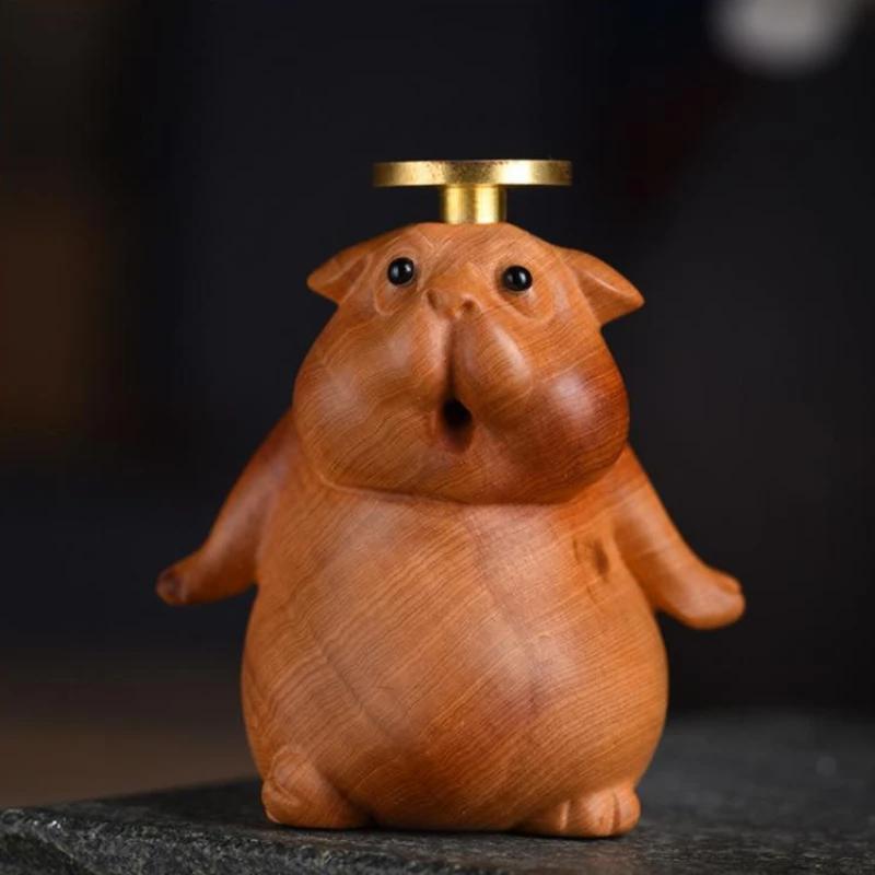 New Wooden Carved Groundhog Backflow Sandalwood Decorations Home Office Zen Aroma Decorations Incense Ware Creative Home Decor