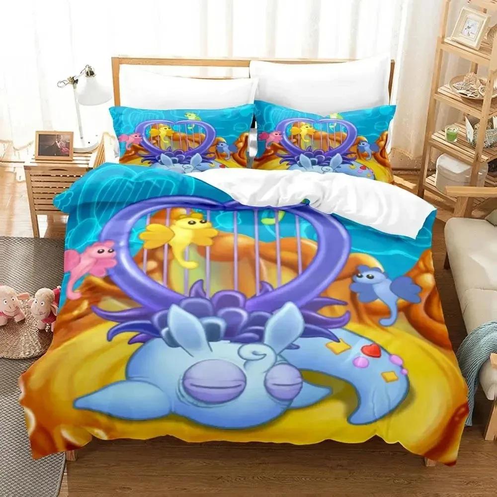 My Singing Monsters Anime Comfortable Duvet Quilt Cover Pillowcase Bedding Set Children Bedroom Decoration Home Textile