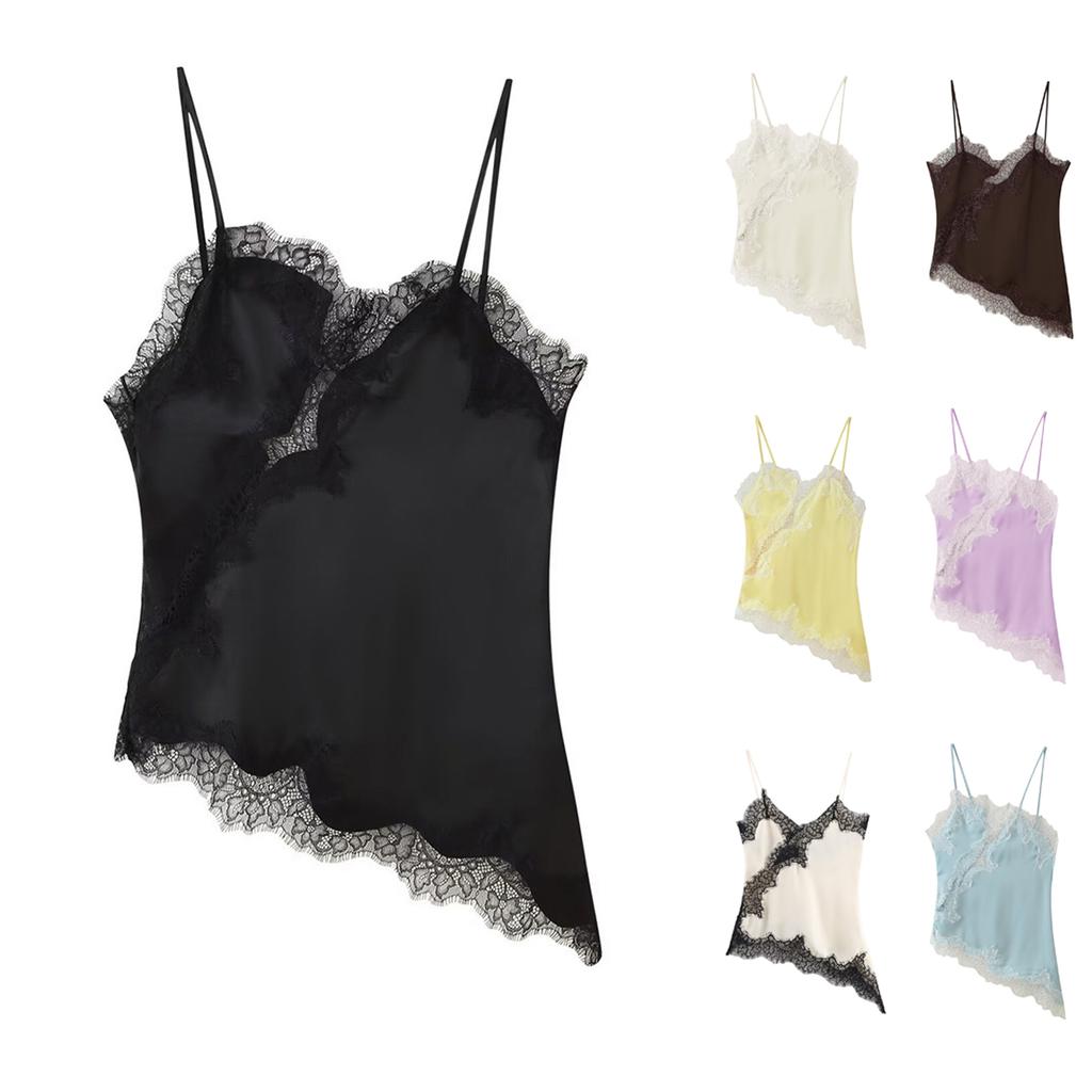 Women's Silk Satin Tank Tops V Neck Casual Camisoles Sleeveless Blouses Dressy Summer Shirts