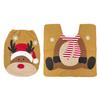 Christmas Bathroom Toilet Seats Cover Mat Set Toilet Seat Cover And Rug Set Santa Snowman Elk Pattern Home Accessories