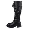 Folding two wear real soft leather fashion boots women's autumn and winter new belt buckle boots thick-soled knight boots high boots