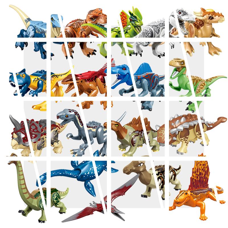 Velociraptor Triceratops Jurassic Dinosaurier Welt Indominus T-Rex Modell Zusammenbauen Pädagogische Bausteine Spielzeug für Kinder Geschenke
