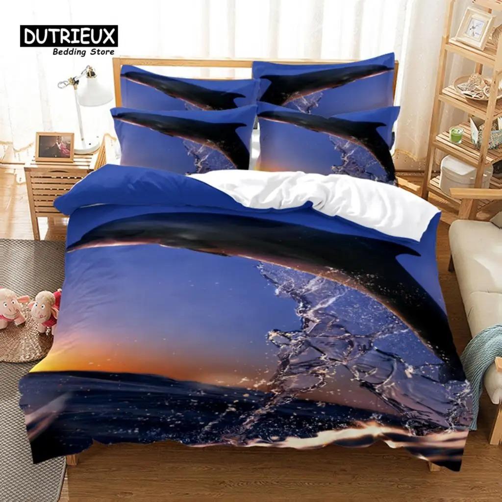 White Tiger Bedding Set 3Pcs Duvet Cover Soft Comfortable Breathable For Bedroom Guest Room Decor