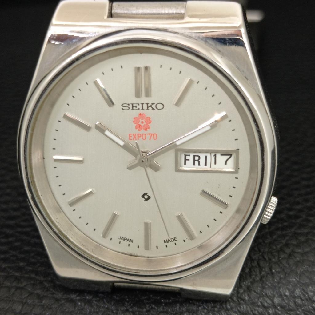 GENUINE VINTAGE SEIKO EXPO 70 AUTOMATIC JAPAN MENS SILVER DIAL WATCH a708788-1
