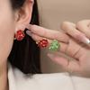 Fashion Niche Design Stud Earrings Multi-Layer Camellia Crystal Earrings Women'S Personality Simple Ear Buckle Versatile Earrings