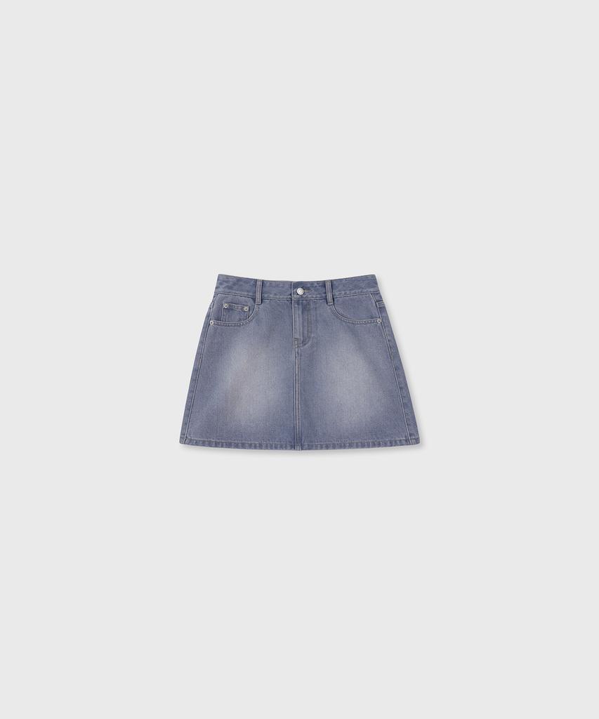 Oioi Collection Classic Denim Mini Skirt_Light Blue