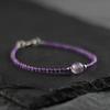 Natural Uruguayan Amethyst Bracelet for Women9Pure silver bracelet with amethyst and zodiac sign