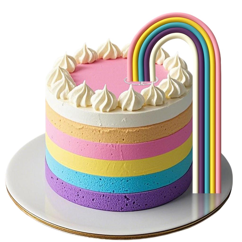 Rainbow Cake Toppers Colorful Balls Cake Decorations for Wedding Baby Shower Girls Boys Birthday Party Supplies (Macaron)