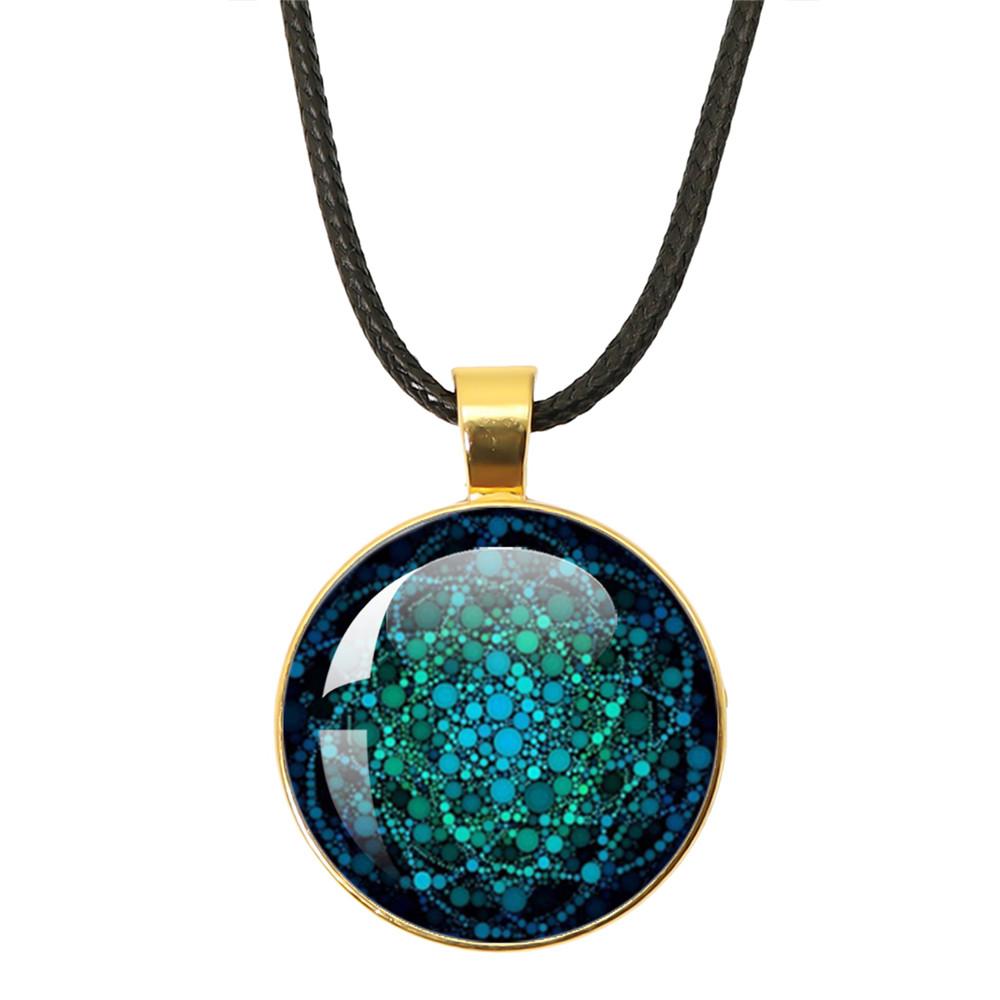 Beautiful Mandala Tree of Life Rope Chain Glass Pendant Necklaces for Women Yoga Mandala Necklaces Gift Charm Women Jewelry