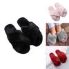 Stylish Ladies Fur Fluffy Slippers Cross Furry Summer Mules Shoes In Black