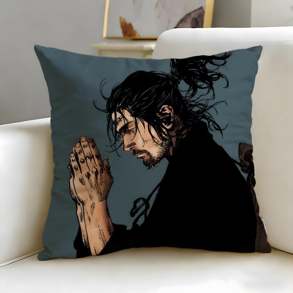 classic manga Vagabond Cushion Cover Soft  EasyWash Pillow Case  Versatile for Couch Bed Travel and Office