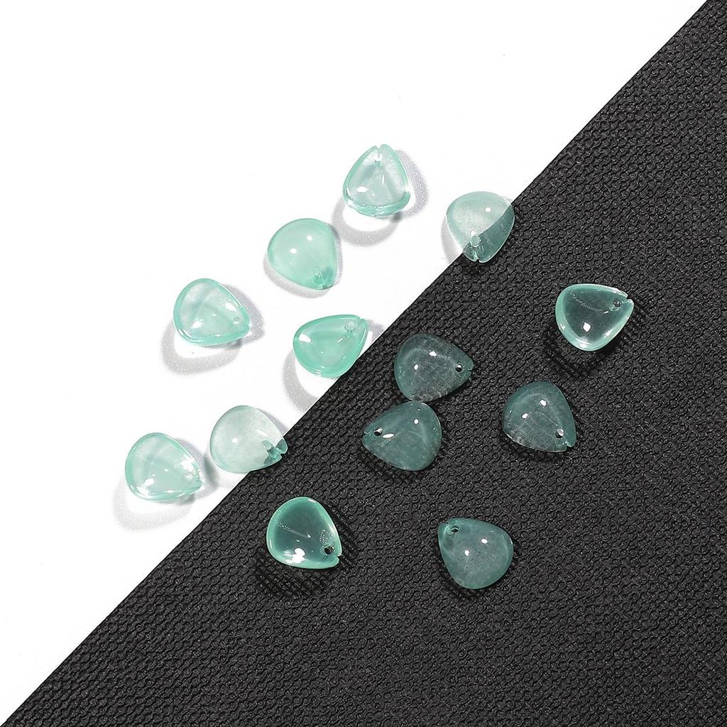 10 Stück 12 x 10 mm kleine Löffel-Blumen-Charms, Glasperlen für Schmuckherstellung, DIY-Armband, Halskette, Ohrringe, Zubehör