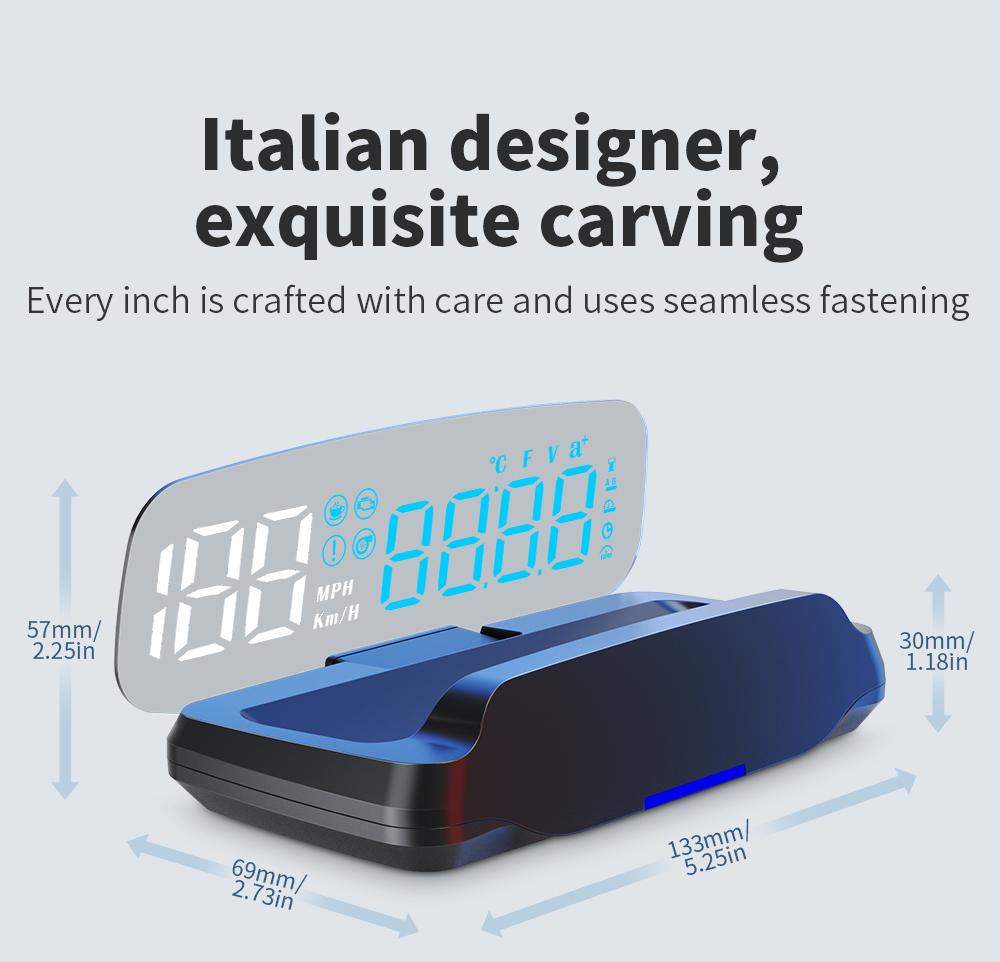 Head Up Display HUD Car OBD2 GPS  Digital Speedometer Projection Reflector Time Compass Altitude Overspeed Alert Fatigue Alert