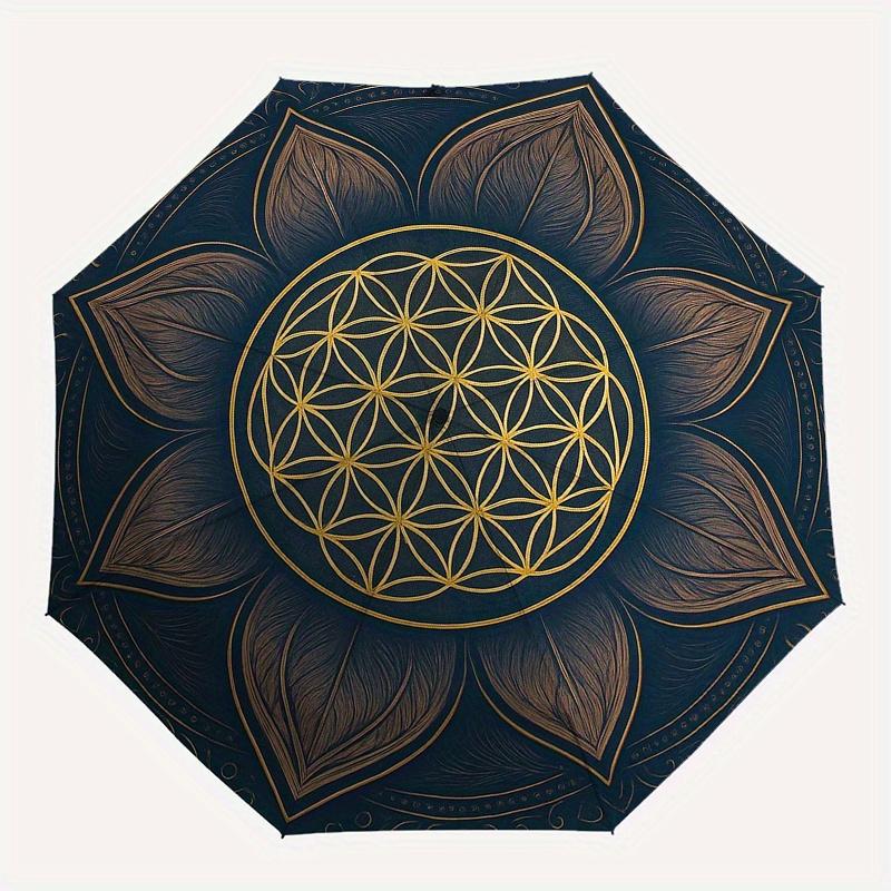 Lotus Mandala Wall Art: Spiritual Decor for Your SpaceUmbrella, Portable 3-Fold Compact Umbrella for Men & Women Gift