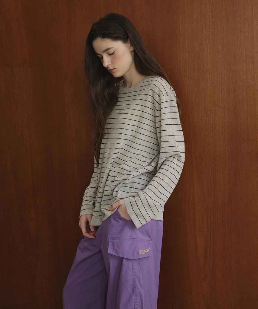 Seutyudioaenpaleukeu Striped Knit_Grey