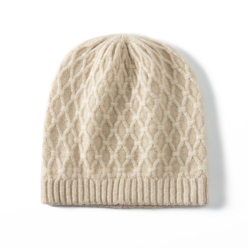 Autumn and winter new thickened cashmere hat versatile hat solid color warm wool hat European and American men's and women's knitted hat warm