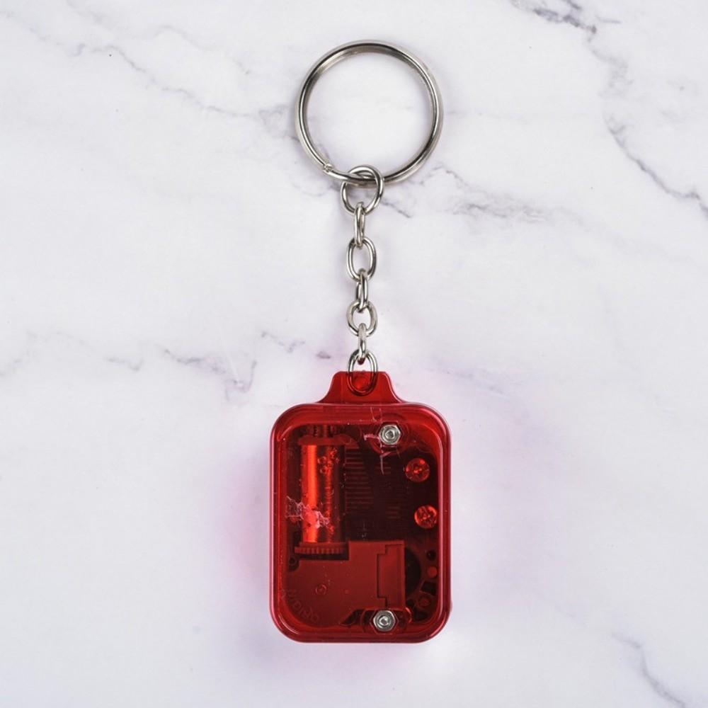 Unique Acrylic Music Box Movement Keychain Portable Mini Mechanical Music Box Handy Musical Instrument