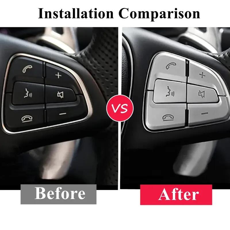 Car Steering Wheel Button Cover Trim  Lnner Decoration Sticker for Mercedes Benz A B GLA CLA GLS GLE CLS W176 W246 W177