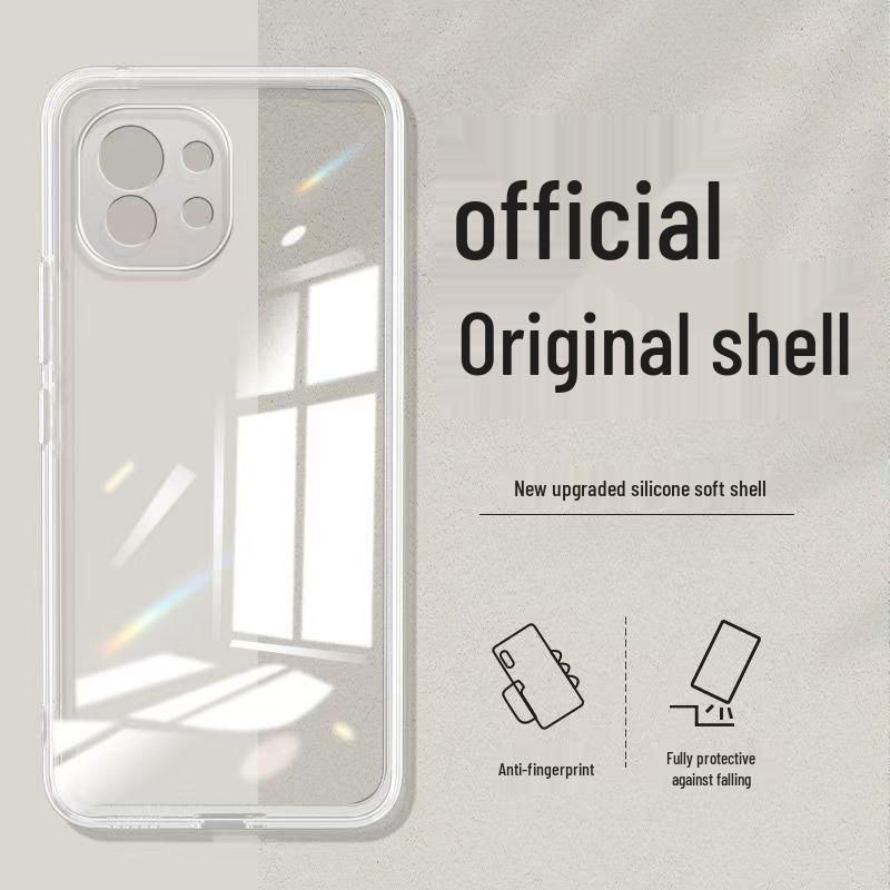 Custodia in Silicone Liquido Anti-Caduta Colore Solido per Xiaomi 11 Lite 5G NE