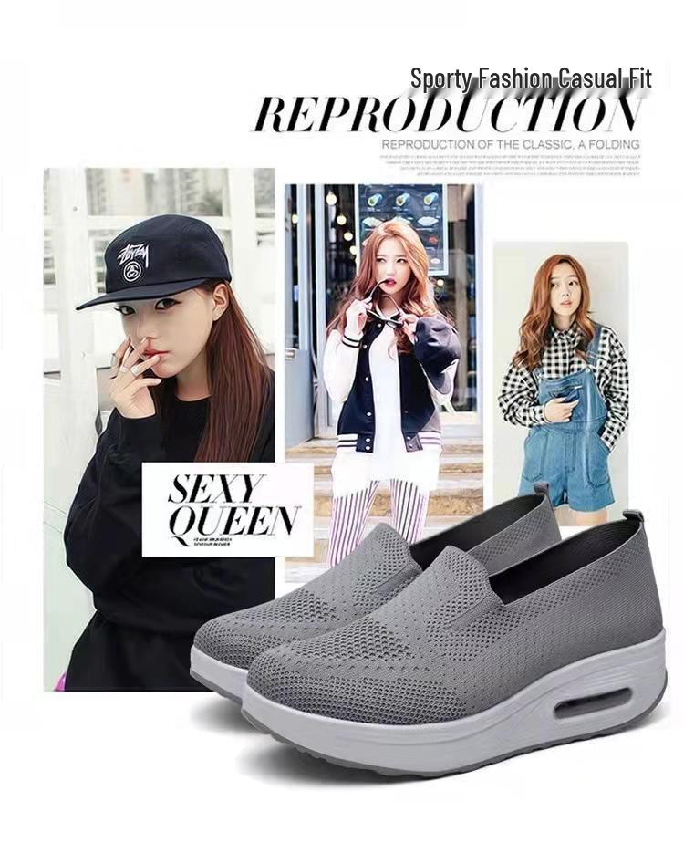 Women's Casual Summer Mesh Slip-on Shoes - Soft, Comfortable, Breathable, Versatile for Middle-aged and Elderly