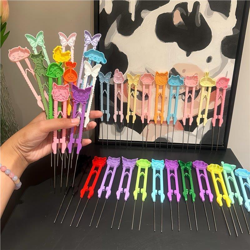 Professional Pastry Tool Set: Bead Tweezers, Puzzle Spatula, Needle Pen, and Bead Roller
