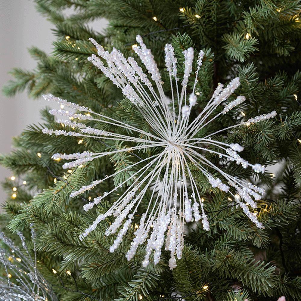 

Блестящие Рождественские Искусственные Цветы Пластиковые Блестящие Искусственные Цветы Украшения для Рождественской Елки белый