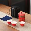 Travel tea set Small set Portable Kung Fu outdoor express cup Business souvenir white porcelain tea set