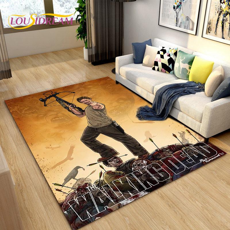 The Walking Dead Horror Area Rug Large,Carpet Rug for Living Room Bedroom Sofa Doormat Decoration,Kids Play Non-slip Floor Mat