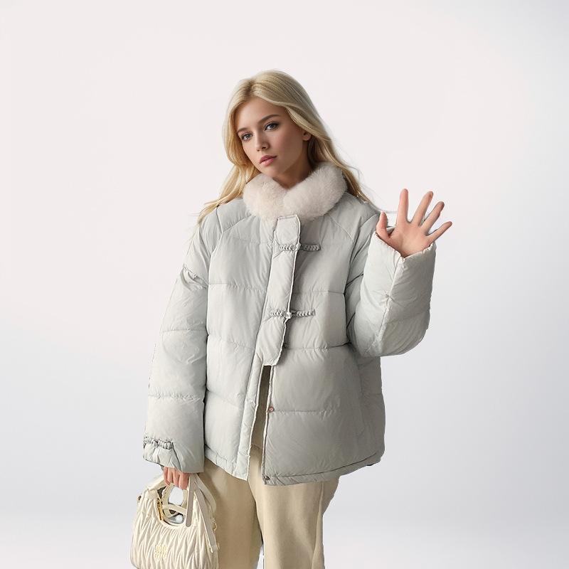 GMXIA Damen Vintage Casual Solid Color Print Herbst Winter Langarm POLO Neck Jacken & Mäntel