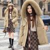 Women Short Medium Length Down Jacket Winter Warm Stand Collar Solid Color Casual Outerwear Coat