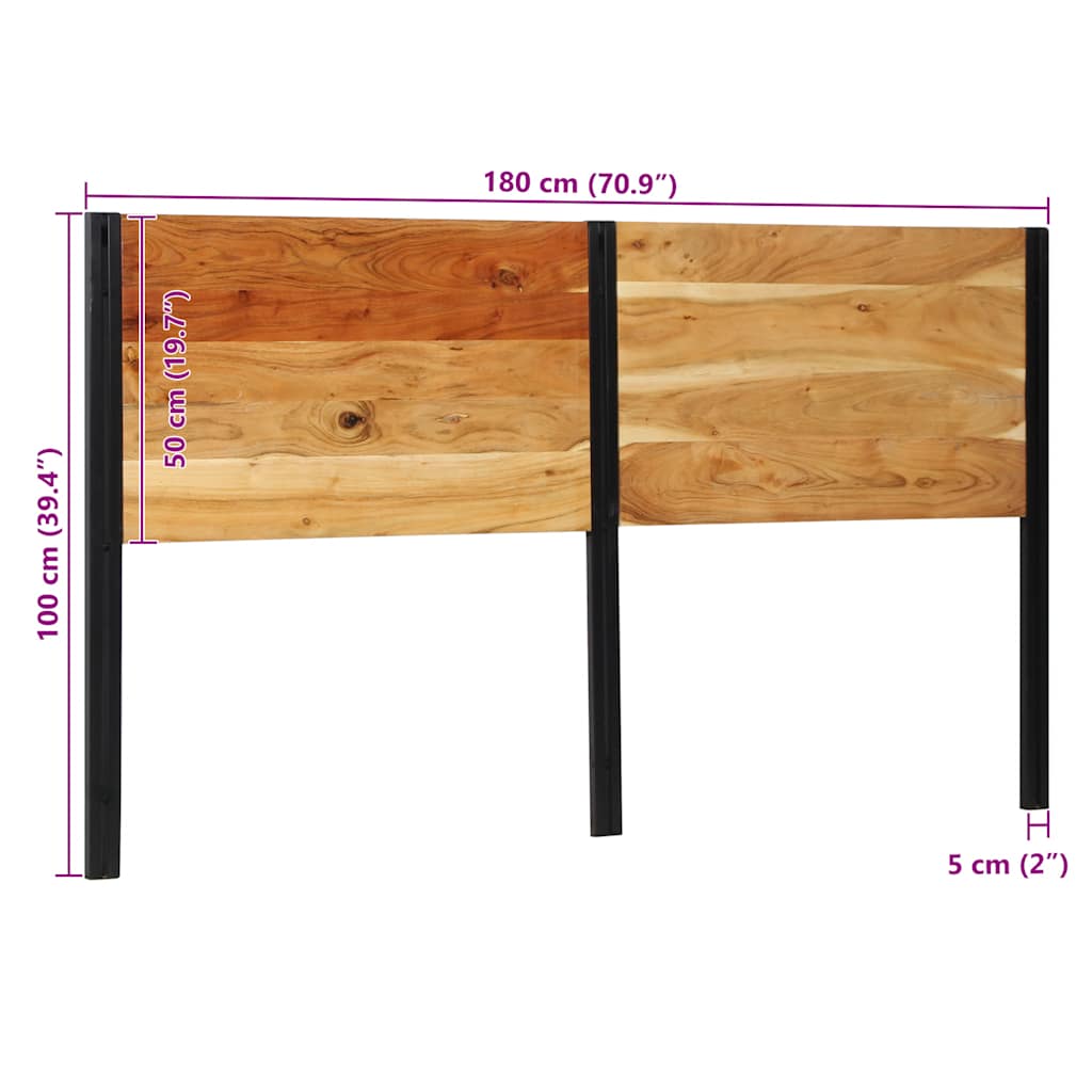 Headboard 180 cm Solid Acacia Wood and Iron