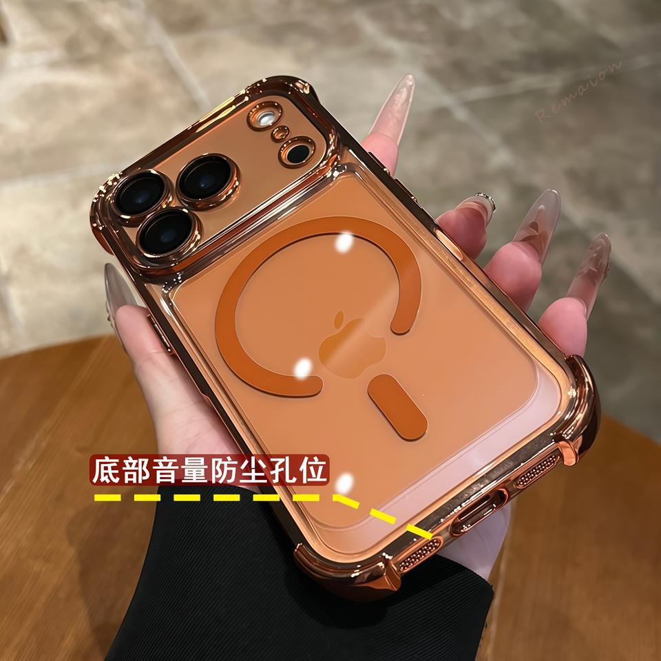 Custodia Magnetica Classica per Telefono per iPhone 15 14 13 12 16 17 Air Pro Max 14 15 Plus Magsafe Silicone Morbido Antiurto Copertura Protettiva