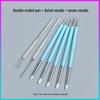 Silicone Double-Ended Dotting and Pressing Pen for Polymer Clay Sculpting