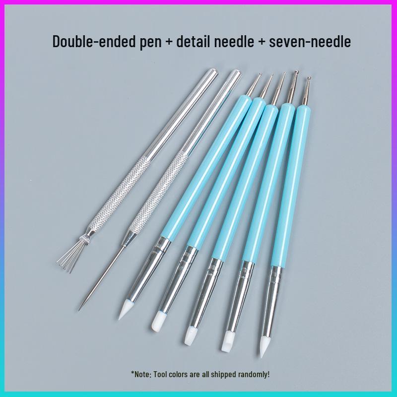 Silicone Double-Ended Dotting and Pressing Pen for Polymer Clay Sculpting