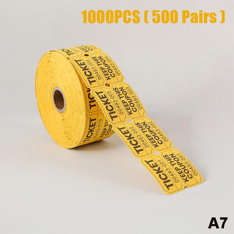 1000 Pezzi Biglietti Lotteria Colorati Strappabili Doppi Rotoli Biglietto d'Ingresso, Per Eventi, Gare, Premi in Classe, Carnevali